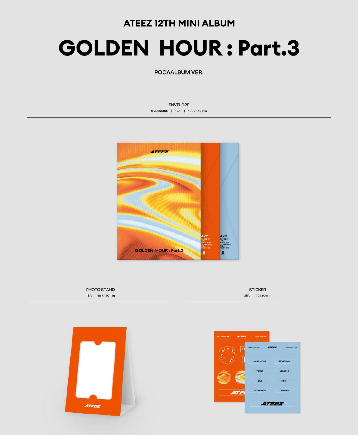 ATEEZ - GOLDEN HOUR : PART.3 (POCA ALBUM VER.) + Soundwave Photocard - Image 3