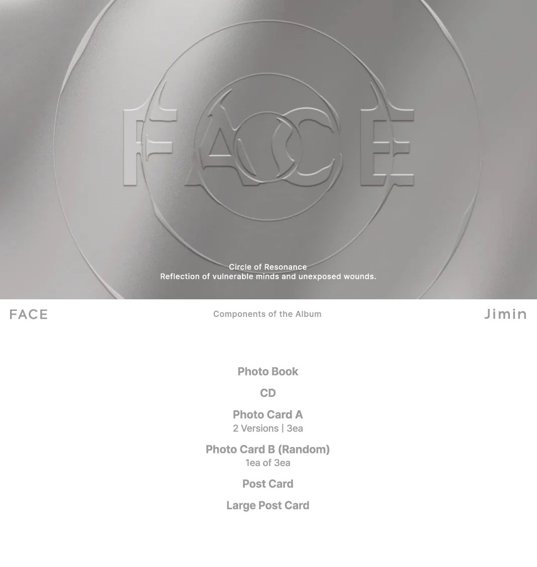 BTS JIMIN - FACE (1ST SOLO ALBUM) WEVERSE GIFT VER. - Image 3