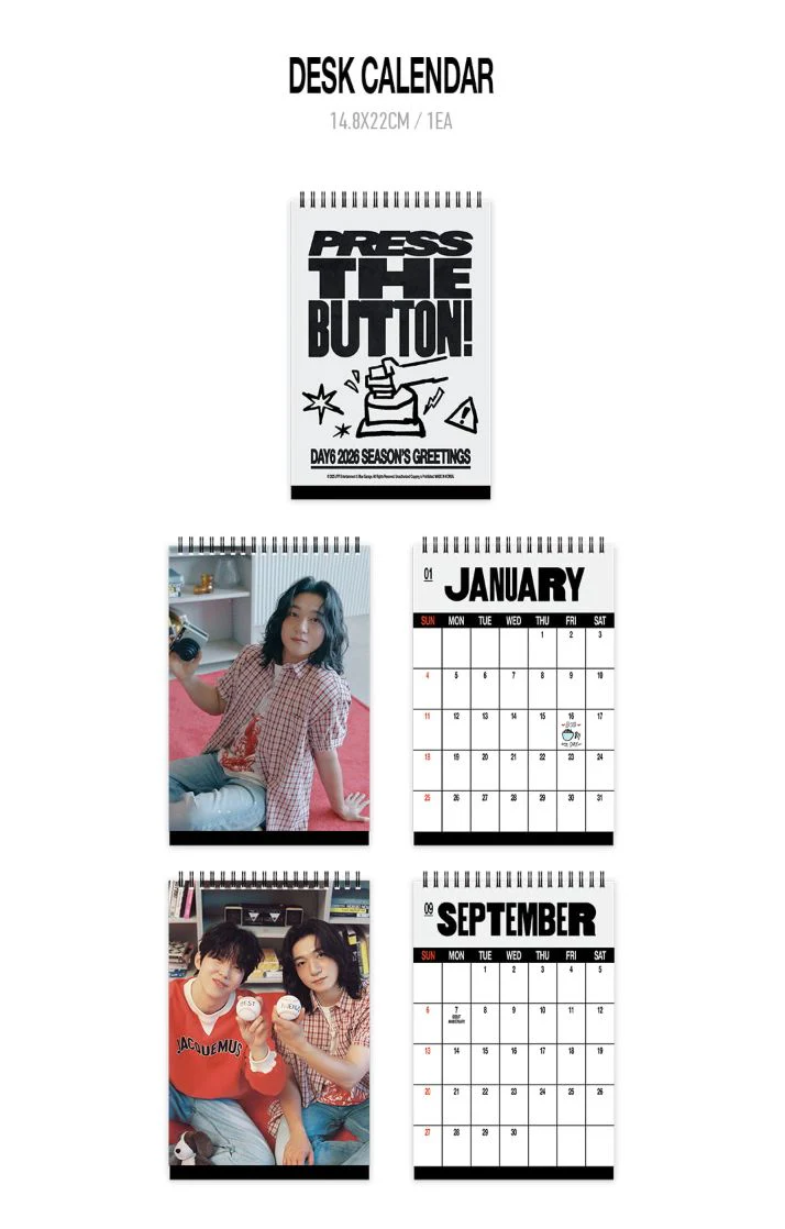 DAY6 - 2026 SEASON'S GREETINGS (PRESS THE BUTTON) + Special Photocard Set - Image 4