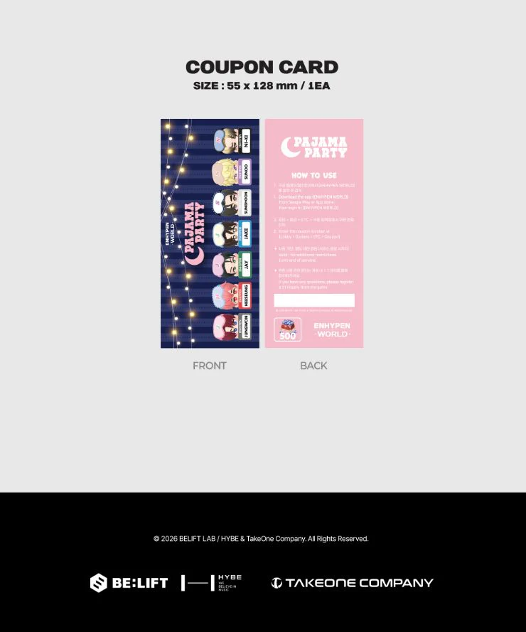 ENHYPEN - WORLD COUPON CARD COLLECTION (PAJAMA PARTY VER.) - Image 16