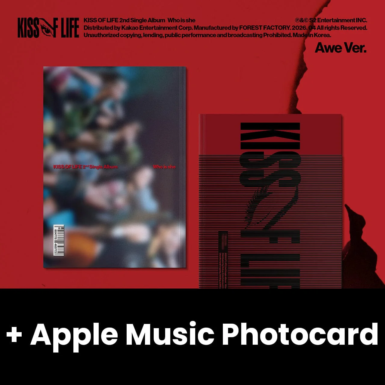 KISS OF LIFE - WHO IS SHE (AWE VER.) + Apple Music Photocard