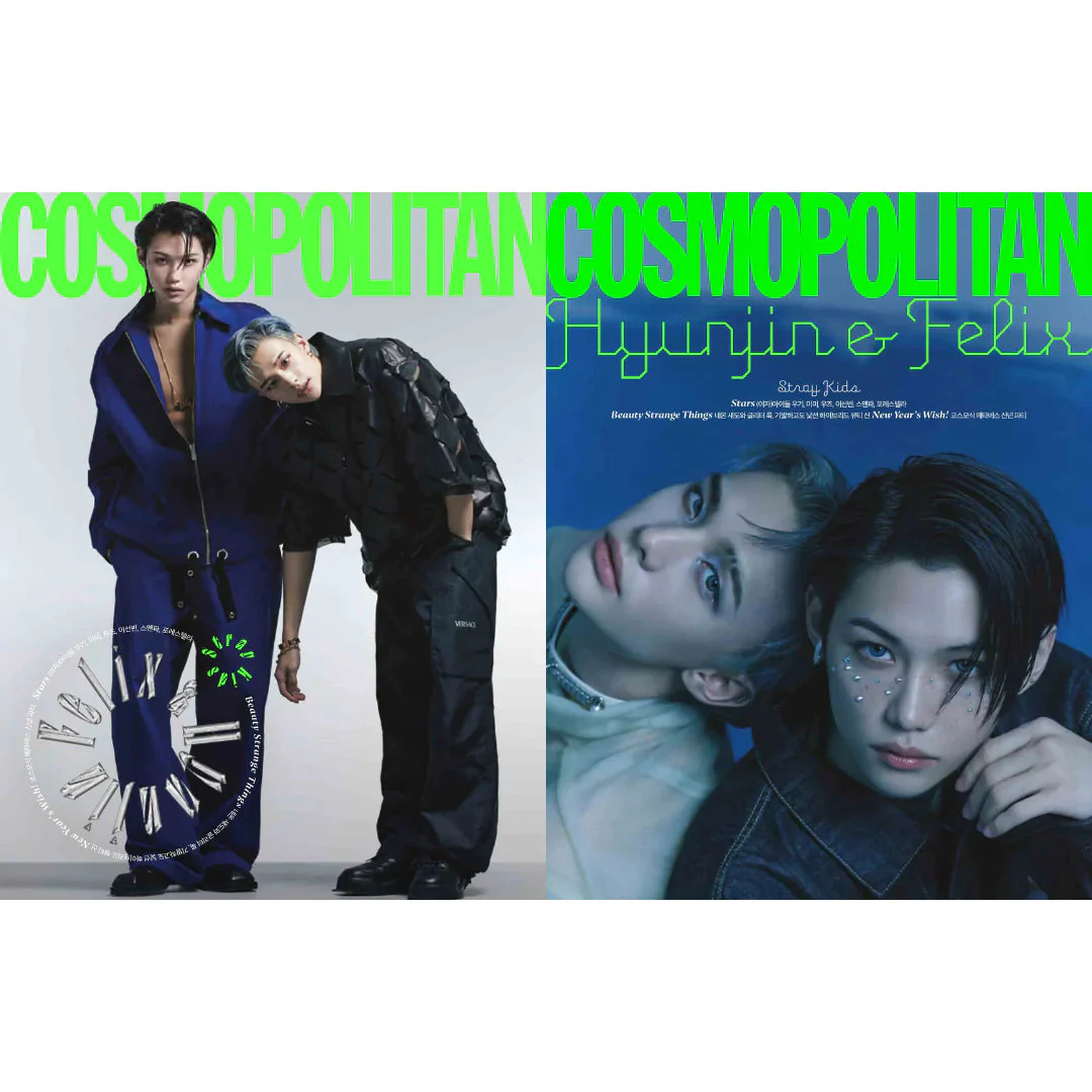 STRAY KIDS - HYUNJIN & FELIX COVER COSMOPOLITAN MAGAZINE (Jan/23)