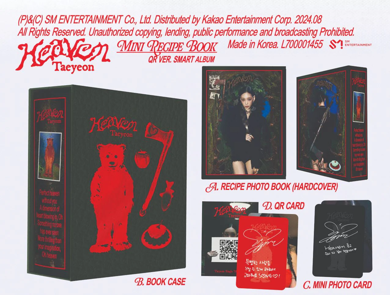 TAEYEON - HEAVEN (SINGLE ALBUM) MINI RECIPE BOOK QR VER. SMART ALBUM - Image 2