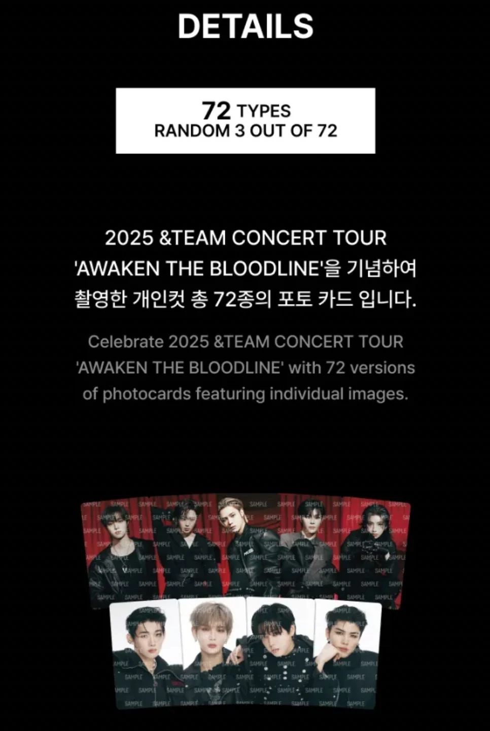 &TEAM - PHOTO CARD (2025 CONCERT TOUR 'AWAKEN THE BLOODLINE' OFFICIAL MD) - Image 4